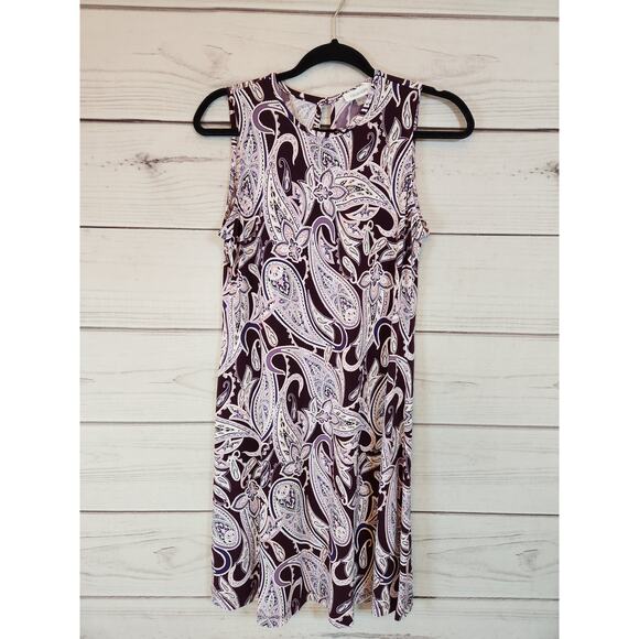 Calvin Klein Womens Multicolor Floral Stretch Crew Neck A-Line Mini Dress Size 4 - Picture 1 of 6